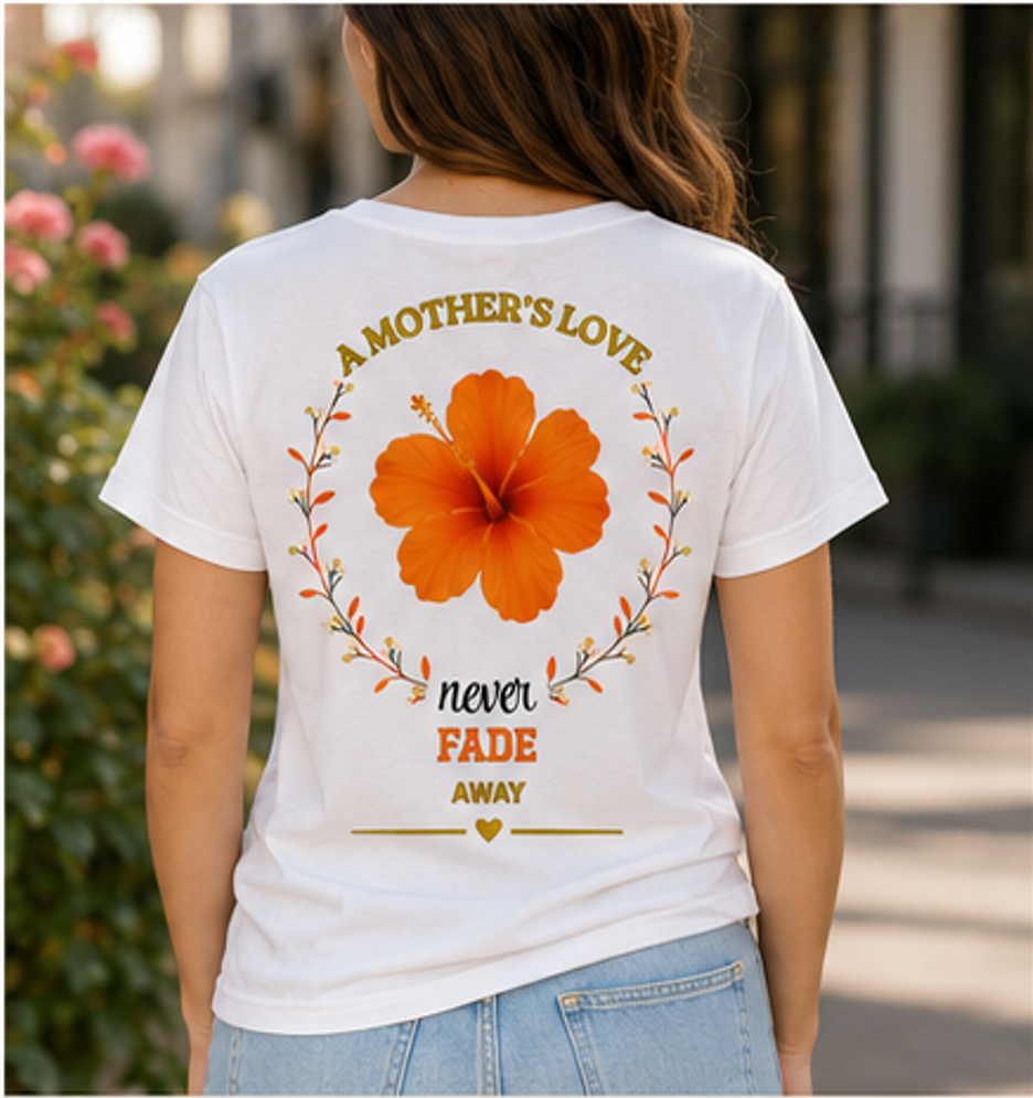 A Mother's Love Never Fades T-Shirt — emotional gift, lifestyle photo
