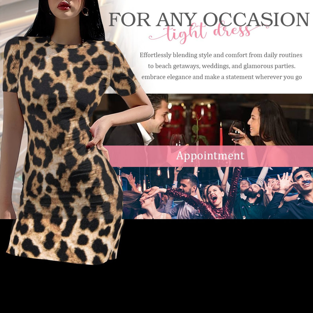 Wild Grace Leopard Bodycon Dress - Dark Jaguar occasions