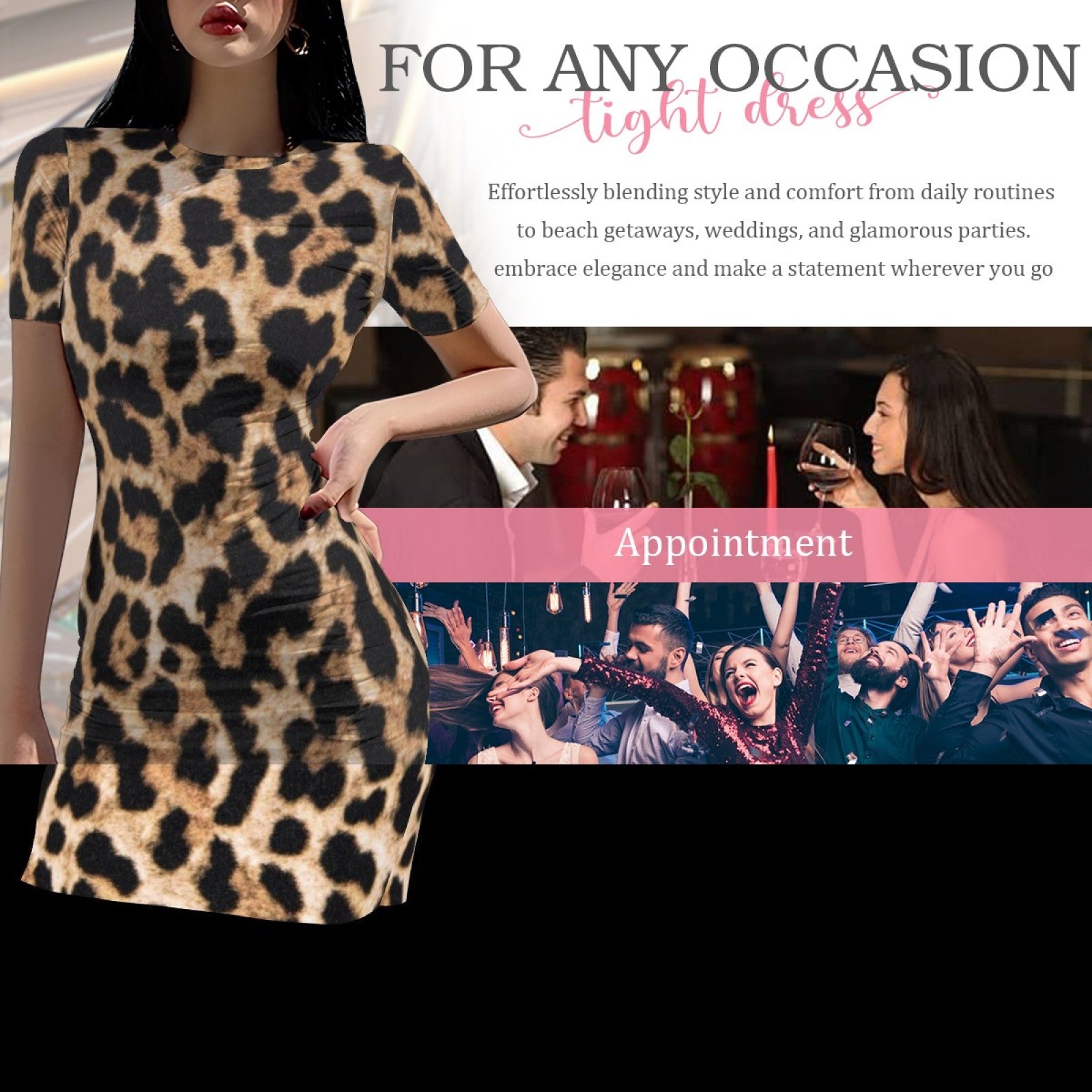 Wild Grace Leopard Bodycon Dress - Dark Jaguar occasions