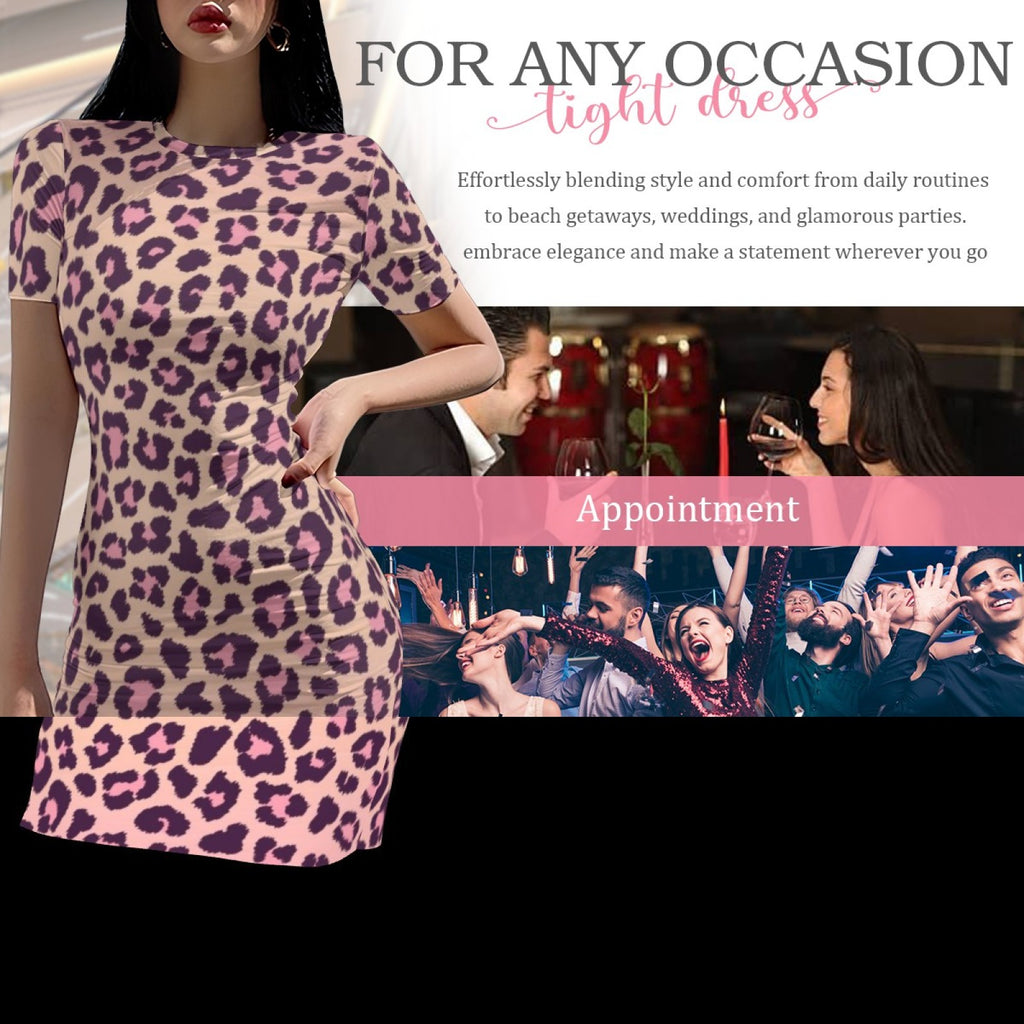 Wild Grace Leopard Bodycon Dress - Pink Leopard occasions