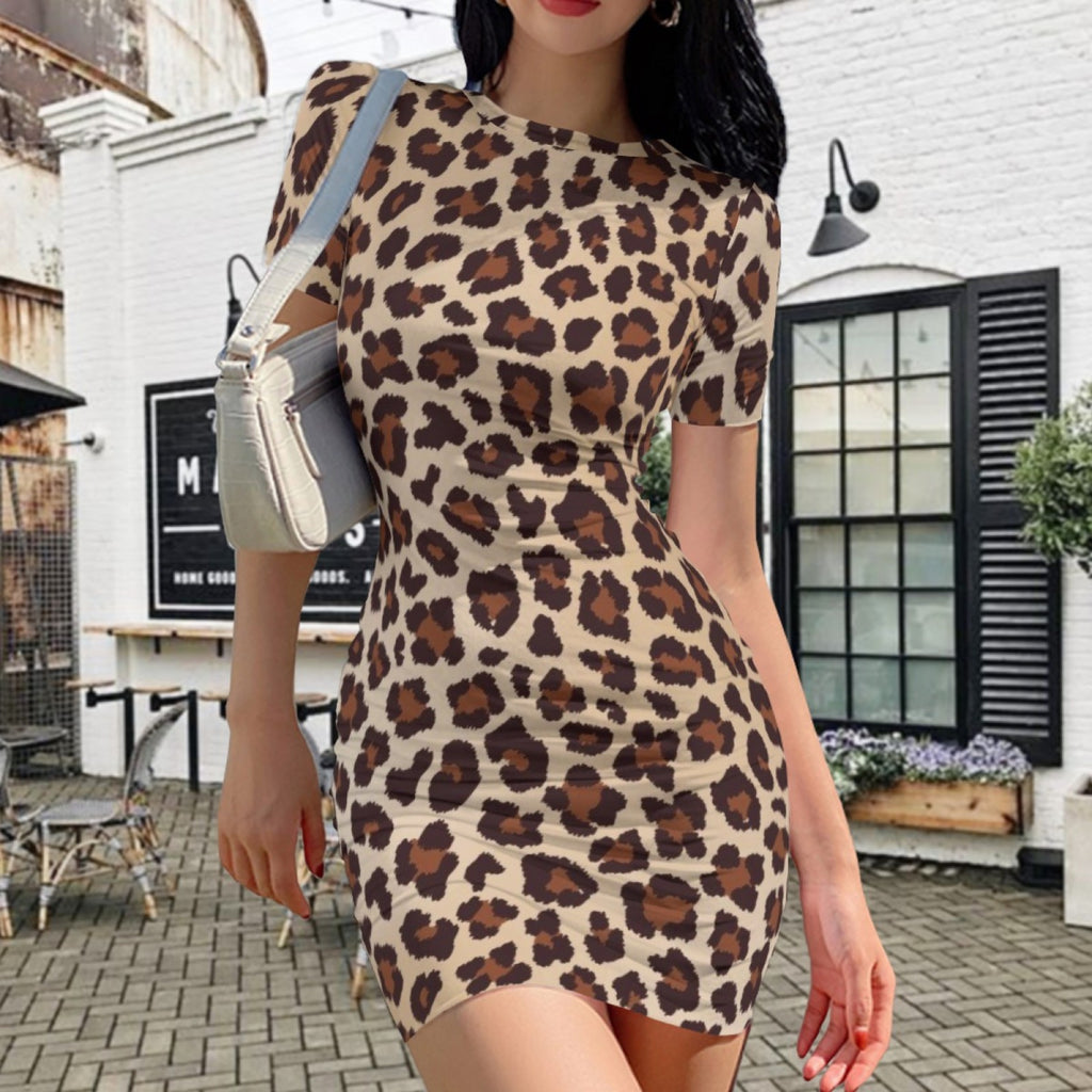 Wild Grace Leopard Bodycon Dress - Vintage Leopard lifestyle front