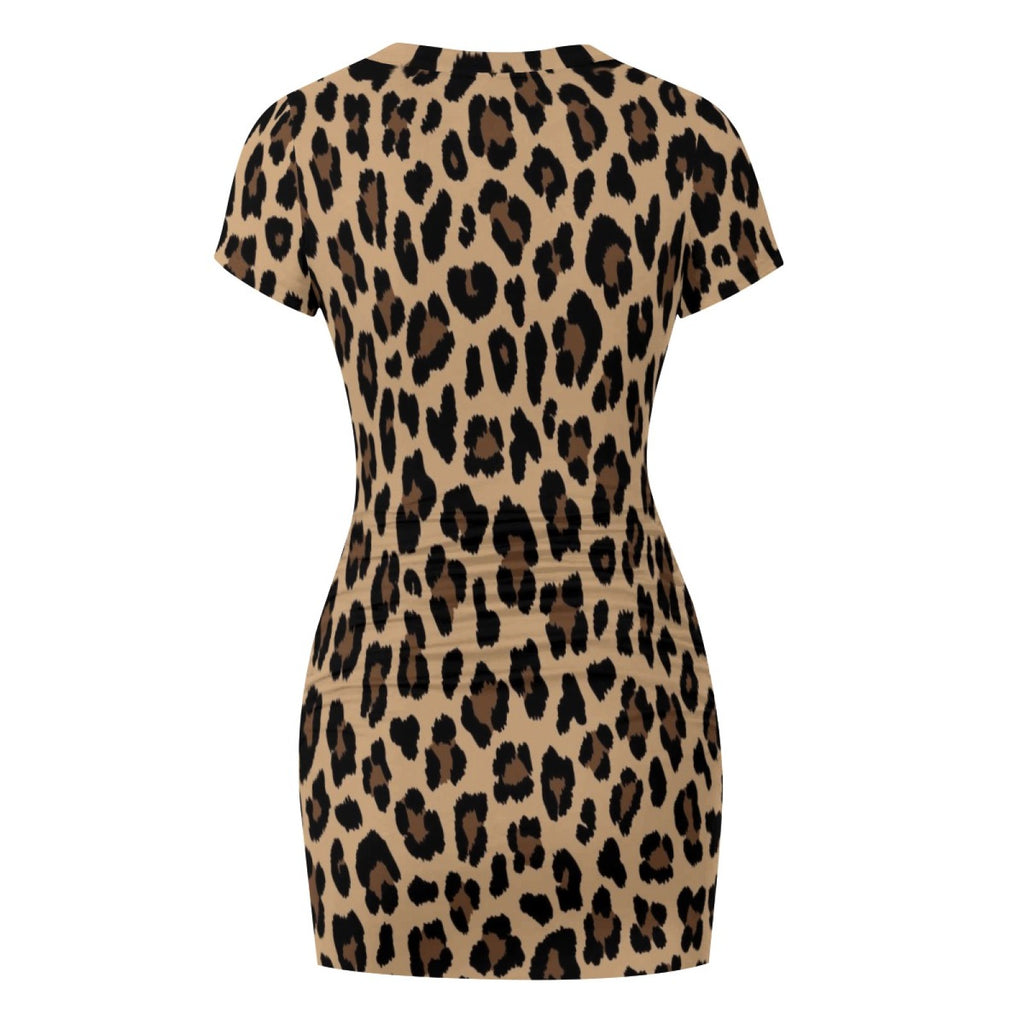 Wild Grace Leopard Bodycon Dress - Wild Leopard back view