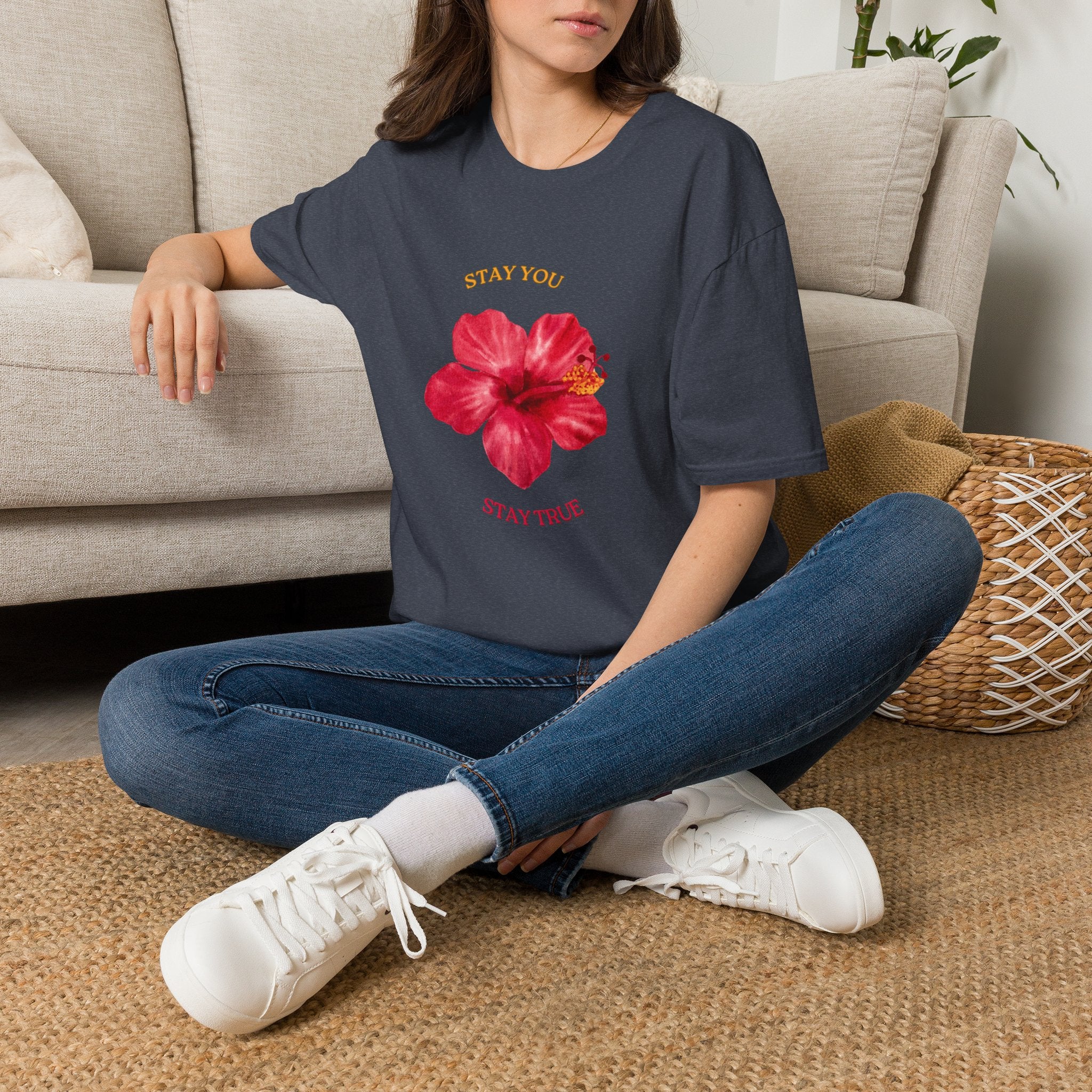 Stay You Stay True Women T-Shirt Heather Navy Lifestyle