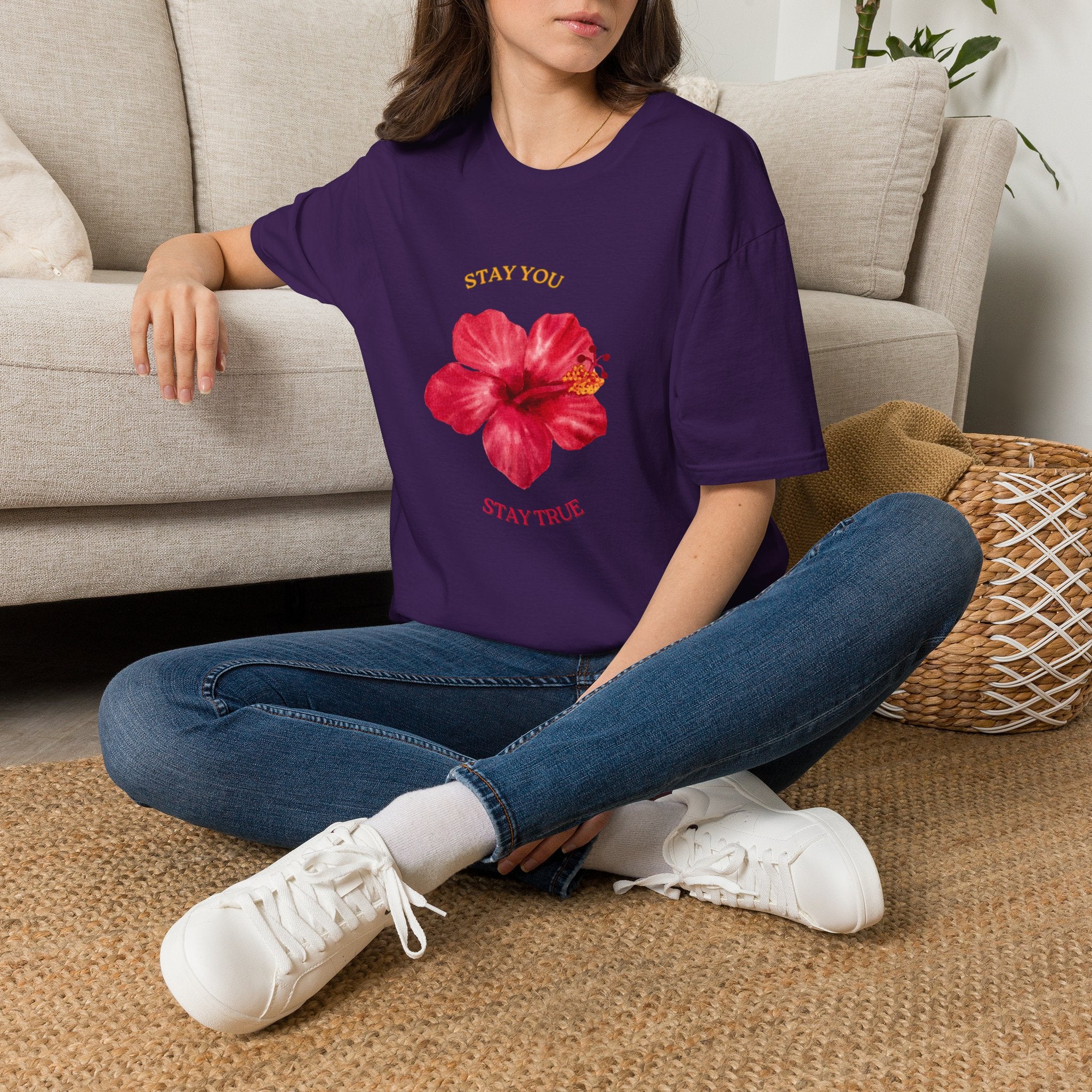 Stay You Stay True Women T-Shirt Purple Lifestyle