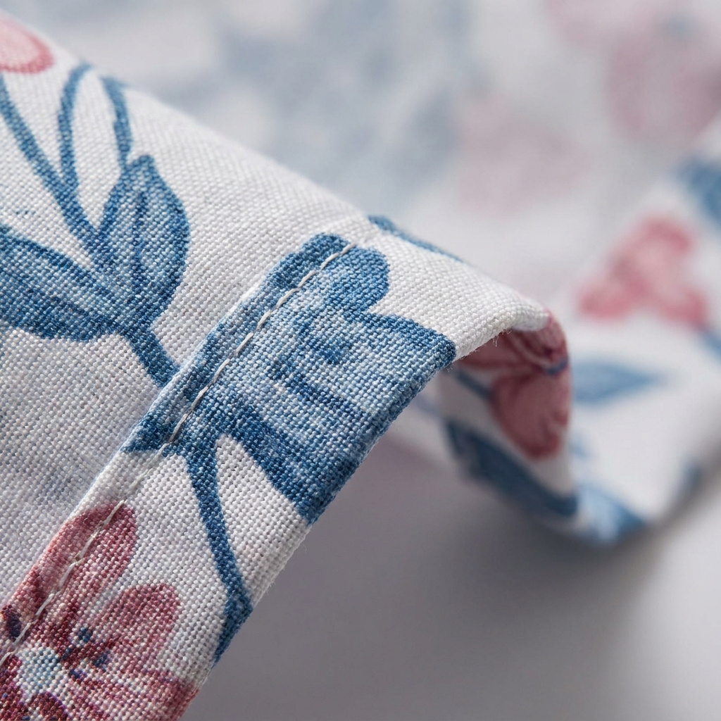 Exquisite stitching craftsmanship detail MAAT curtain