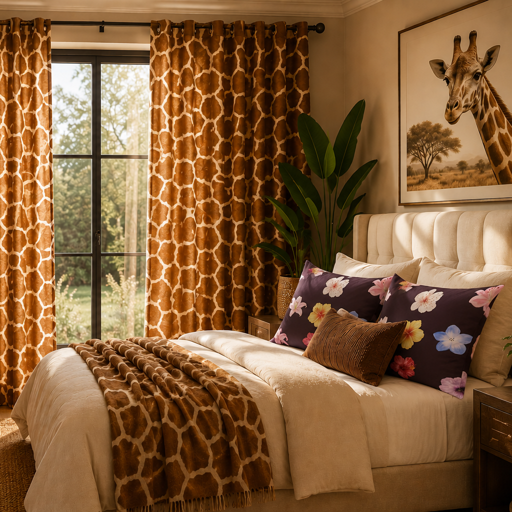 Stay You Stay True Luxury Blackout Curtain — designer print, front view