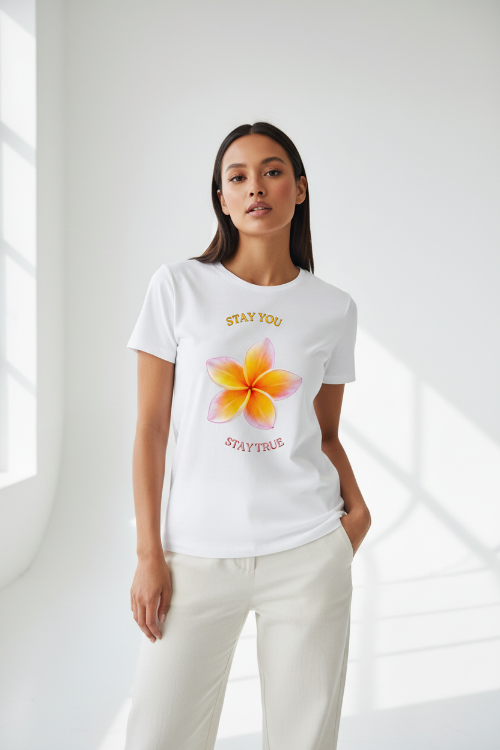 Tropical Plumeria — White BG